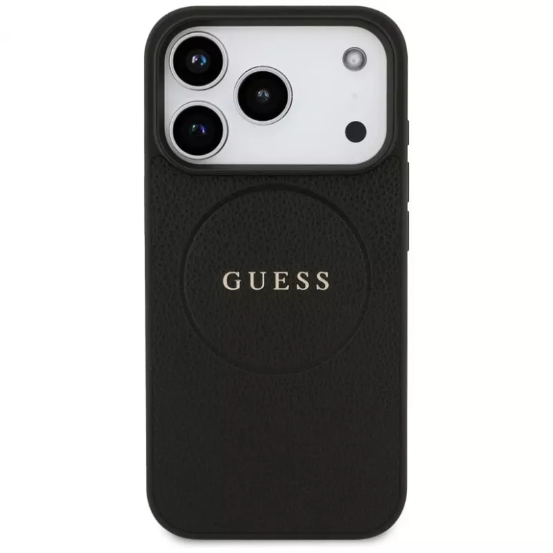 Custodia MagSafe Guess Grained Ring per iPhone 17 Pro (nero)