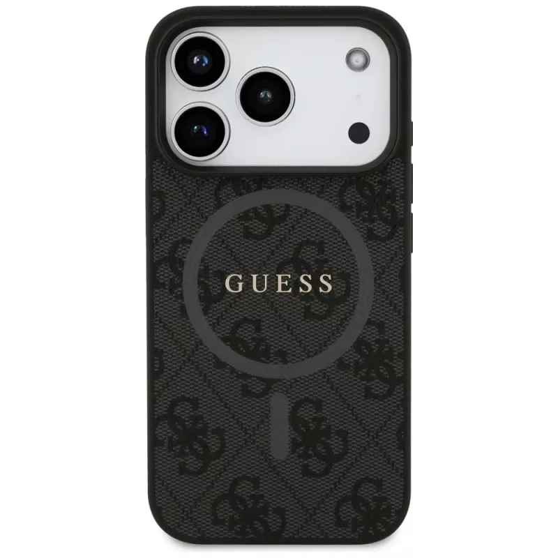 Guess 4G Ring Classic Logo MagSafe Case per iPhone 17 Pro (nero)