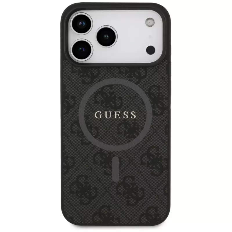 Guess 4G Ring Classic Logo MagSafe Case per iPhone 17 Pro Max (nero)