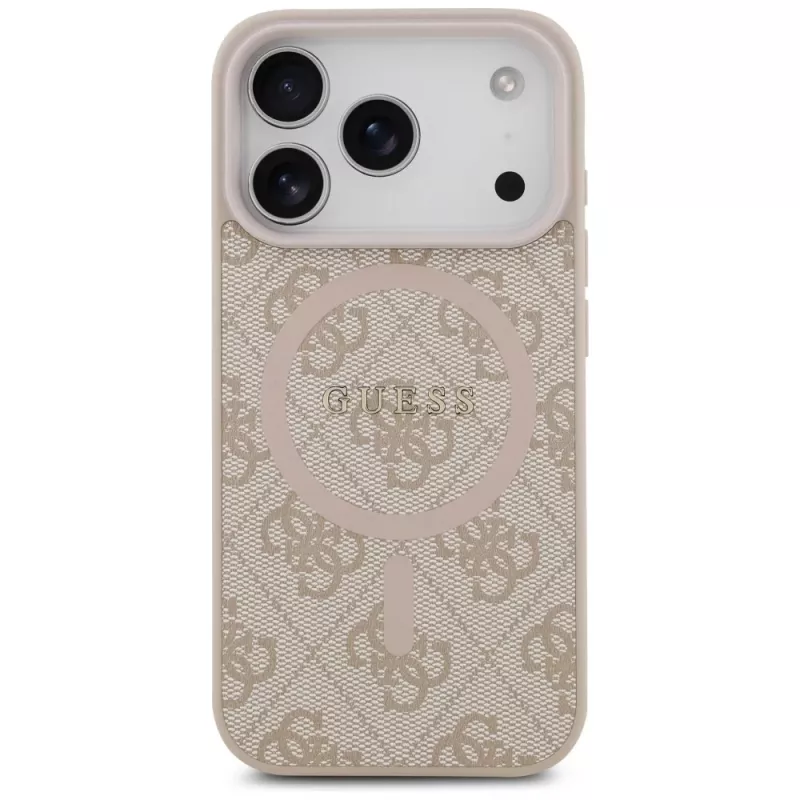 Guess 4G Ring Classic Logo MagSafe Case per iPhone 17 Pro rosa