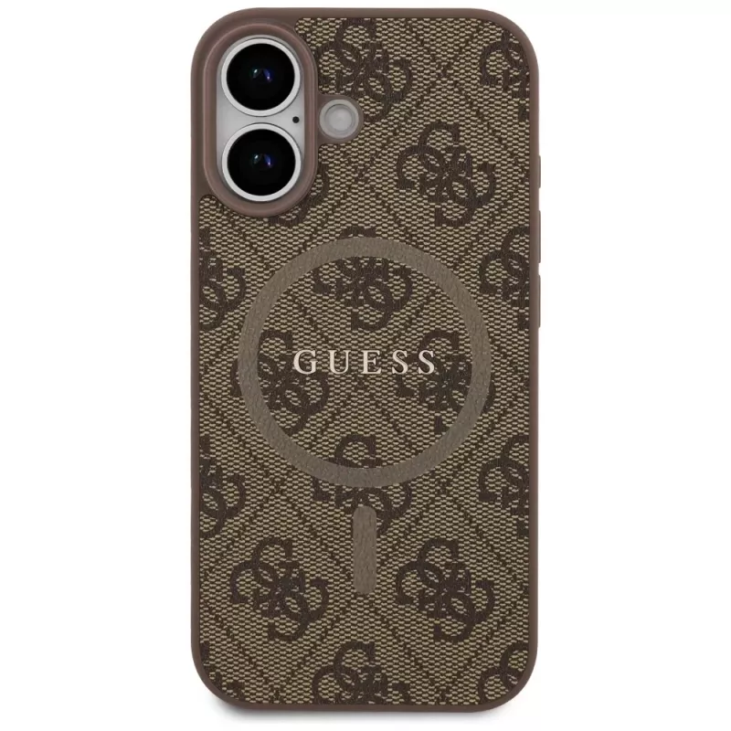 Guess 4G Ring Classic Logo MagSafe Case per iPhone 17 - marrone
