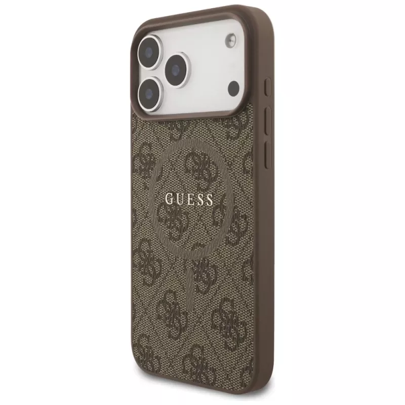 Guess 4G Ring Classic Logo MagSafe Case per iPhone 17 Pro Max (marrone)