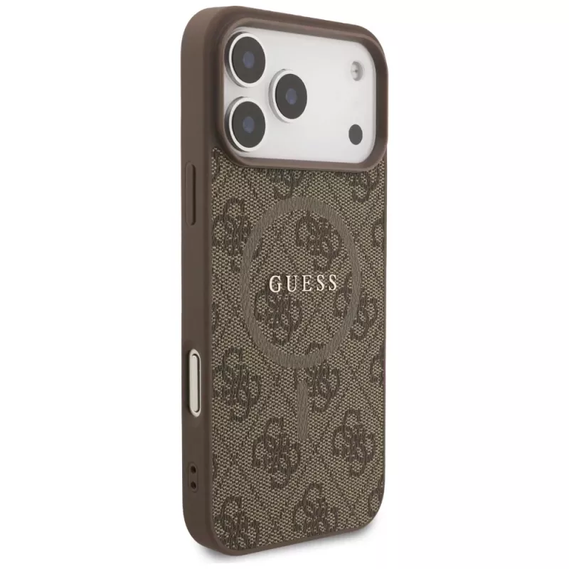Guess 4G Ring Classic Logo MagSafe Case per iPhone 17 Pro Max (marrone)