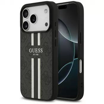 Guess 4G Printed Stripes MagSafe Case per iPhone 17 Pro (nero)