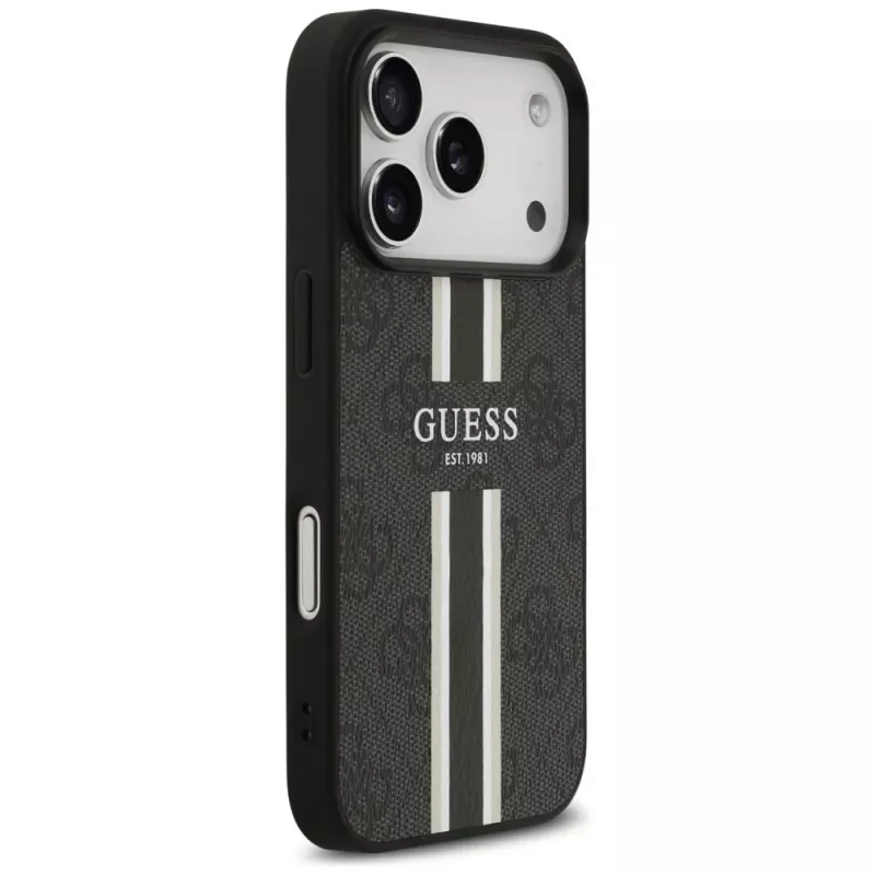 Guess 4G Printed Stripes MagSafe Case per iPhone 17 Pro (nero)