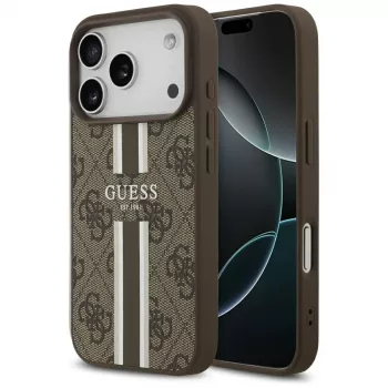 Guess 4G Printed Stripes MagSafe Case per Apple iPhone 17 Pro - marrone