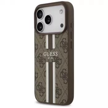 Guess 4G Printed Stripes MagSafe Case per Apple iPhone 17 Pro - marrone