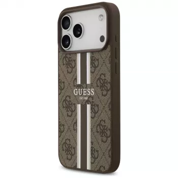 Guess 4G Printed Stripes MagSafe Case per iPhone 17 Pro Max (marrone)