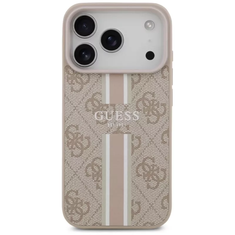 Guess 4G Printed Stripes MagSafe Case per iPhone 17 Pro (rosa)
