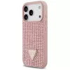 Guess Rhinestone Triangle Logo Case per iPhone 17 Pro rosa