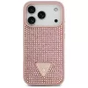 Guess Rhinestone Triangle Logo Case per iPhone 17 Pro rosa