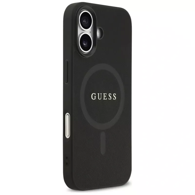 Guess Saffiano Classic Logo MagSafe Case per iPhone 17 nero