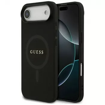 Guess Saffiano Classic Logo MagSafe Case per iPhone Air, nero