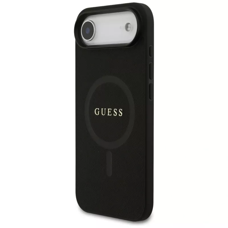 Guess Saffiano Classic Logo MagSafe Case per iPhone Air, nero