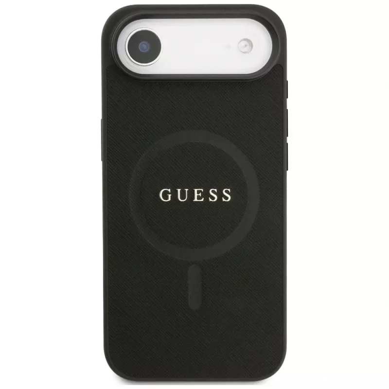 Guess Saffiano Classic Logo MagSafe Case per iPhone Air, nero