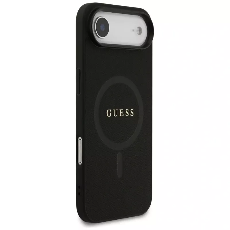 Guess Saffiano Classic Logo MagSafe Case per iPhone Air, nero
