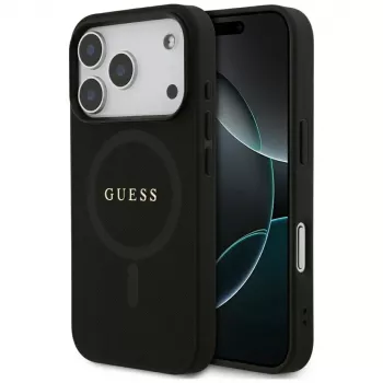 Guess Saffiano Classic Logo MagSafe Case per iPhone 17 Pro, nero