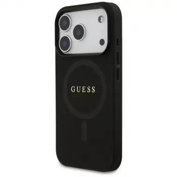 Guess Saffiano Classic Logo MagSafe Case per iPhone 17 Pro, nero