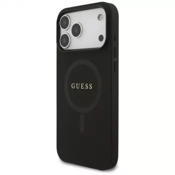 Guess Saffiano Classic Logo MagSafe Case per iPhone 17 Pro Max nero