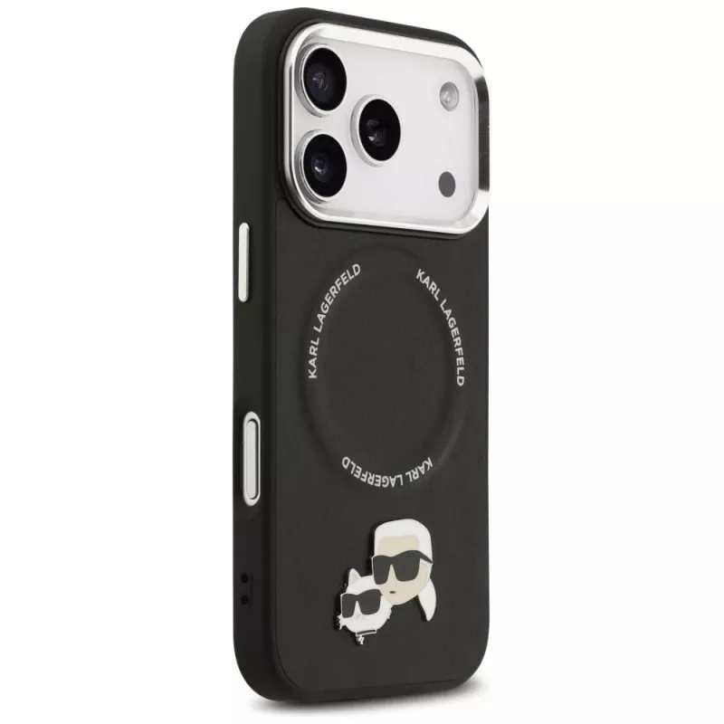 KARL LAGERFELD Karl & Choupette Pins MagSafe Case per Apple iPhone 17 Pro - nero
