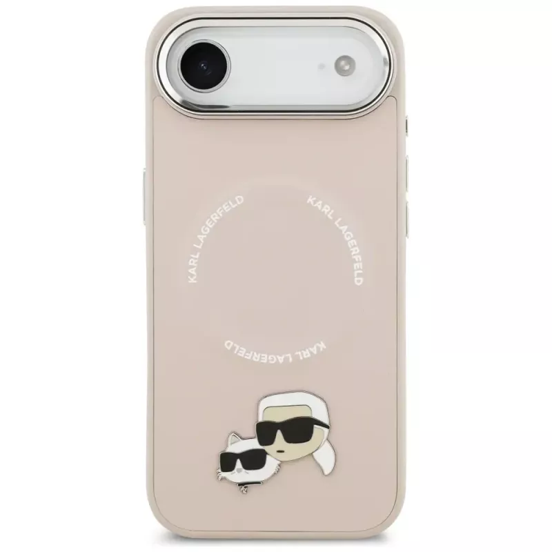 KARL LAGERFELD Karl & Choupette Pins MagSafe Case per iPhone Air rosa