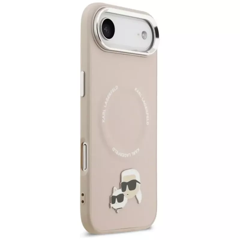 KARL LAGERFELD Karl & Choupette Pins MagSafe Case per iPhone Air rosa