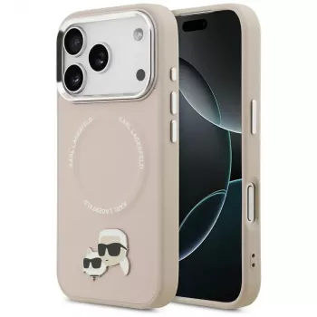 Karl Lagerfeld Karl & Choupette Pins MagSafe Case per iPhone 17 Pro rosa