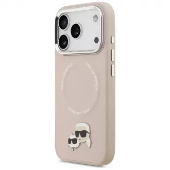 Karl Lagerfeld Karl & Choupette Pins MagSafe Case per iPhone 17 Pro rosa