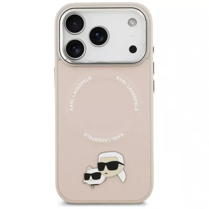 Karl Lagerfeld Karl & Choupette Pins MagSafe Case per iPhone 17 Pro rosa