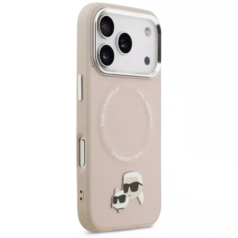 Karl Lagerfeld Karl & Choupette Pins MagSafe Case per iPhone 17 Pro rosa