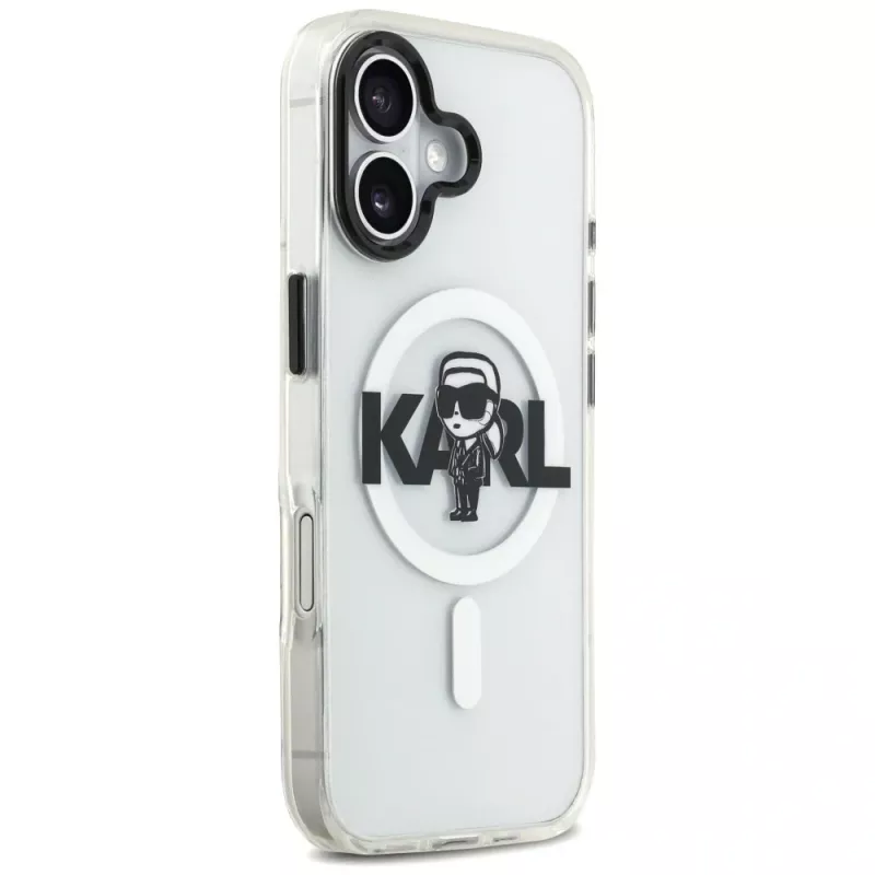 KARL LAGERFELD IML Karl Sketch Logo MagSafe Case per Apple iPhone 17 trasparente
