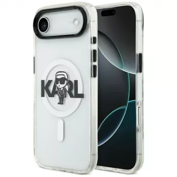 Karl Lagerfeld IML Karl Sketch Logo MagSafe Case per iPhone Air, trasparente