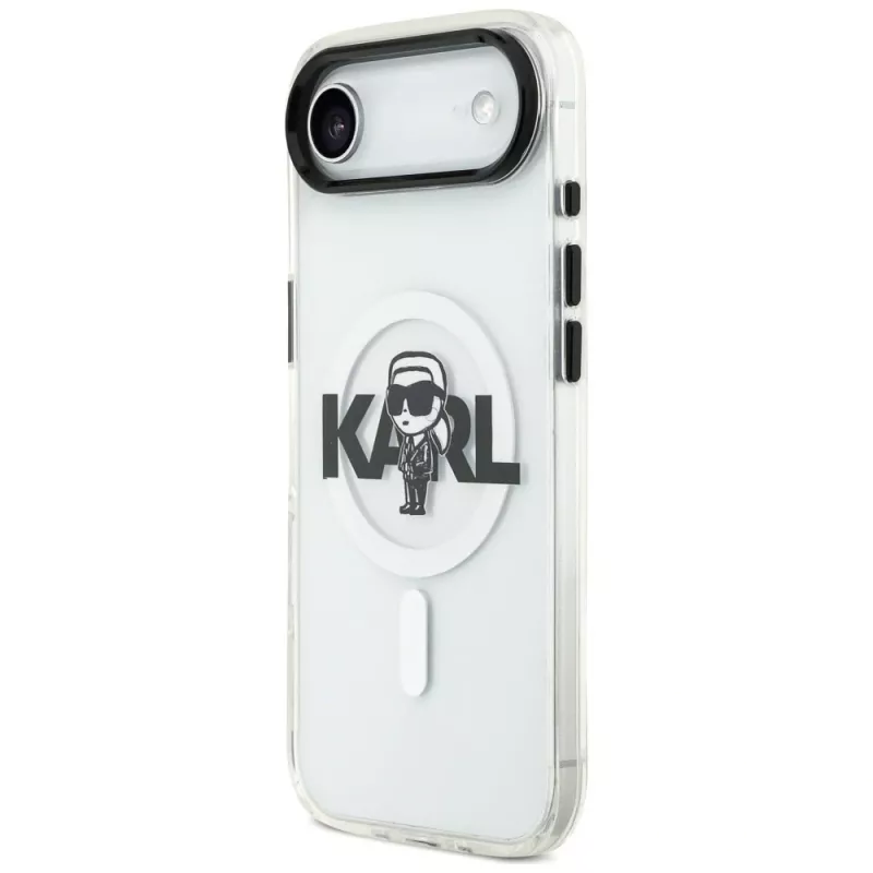 Karl Lagerfeld IML Karl Sketch Logo MagSafe Case per iPhone Air, trasparente