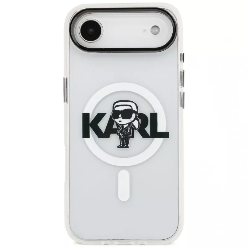 Karl Lagerfeld IML Karl Sketch Logo MagSafe Case per iPhone Air, trasparente
