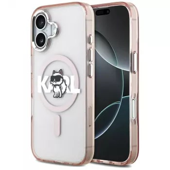 Karl Lagerfeld IML Choupette Sketch Logo custodia MagSafe per iPhone 17, rosa