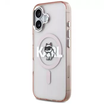 Karl Lagerfeld IML Choupette Sketch Logo custodia MagSafe per iPhone 17, rosa