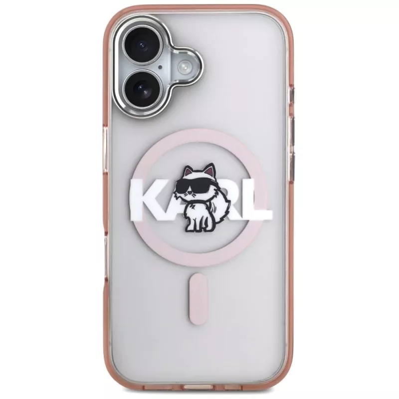 Karl Lagerfeld IML Choupette Sketch Logo custodia MagSafe per iPhone 17, rosa