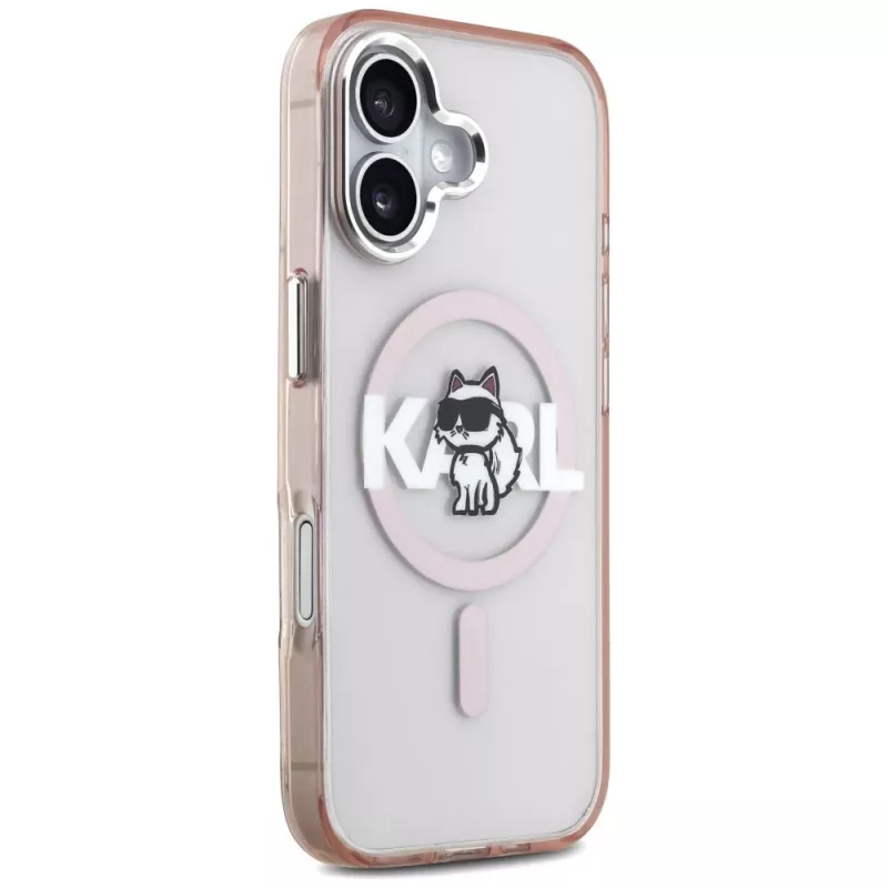 Karl Lagerfeld IML Choupette Sketch Logo custodia MagSafe per iPhone 17, rosa
