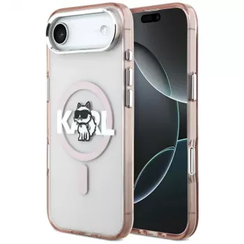 Karl Lagerfeld IML Choupette Sketch Logo custodia MagSafe per iPhone Air rosa
