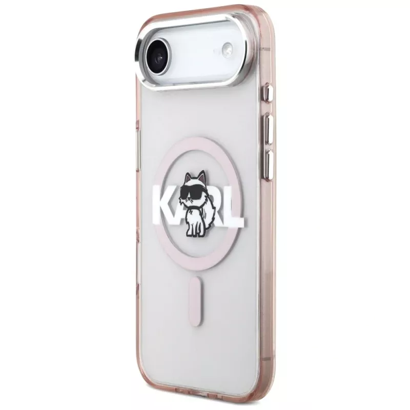 Karl Lagerfeld IML Choupette Sketch Logo custodia MagSafe per iPhone Air rosa