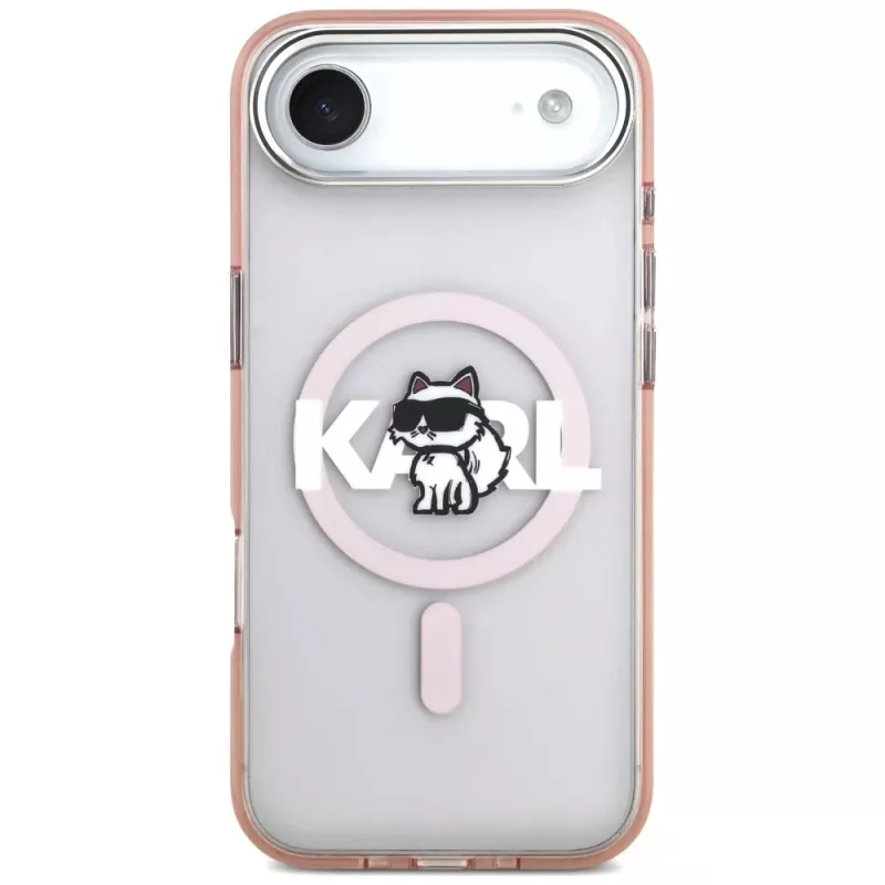 Karl Lagerfeld IML Choupette Sketch Logo custodia MagSafe per iPhone Air rosa