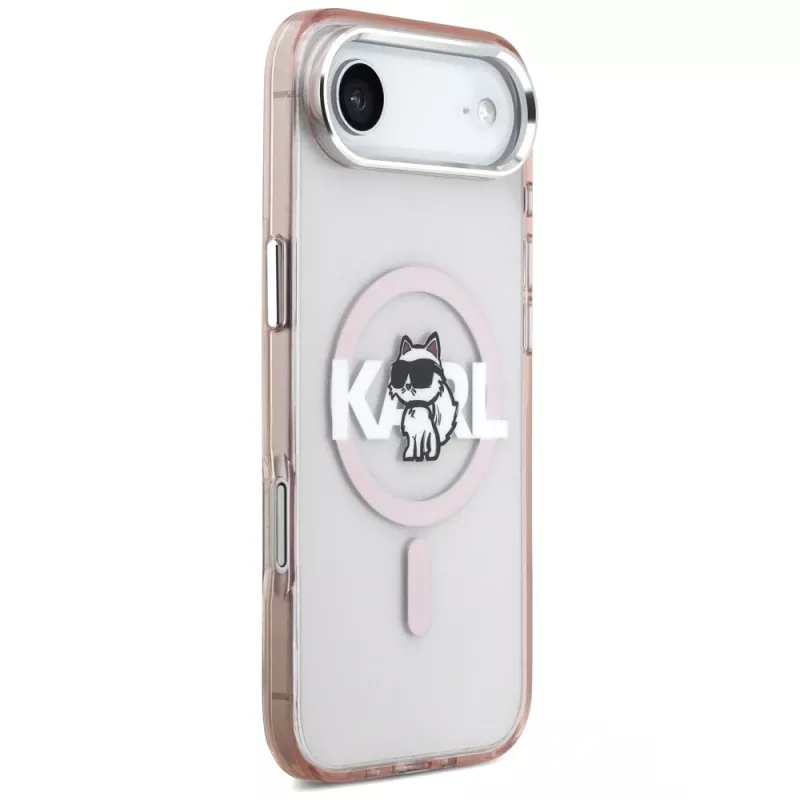 Karl Lagerfeld IML Choupette Sketch Logo custodia MagSafe per iPhone Air rosa