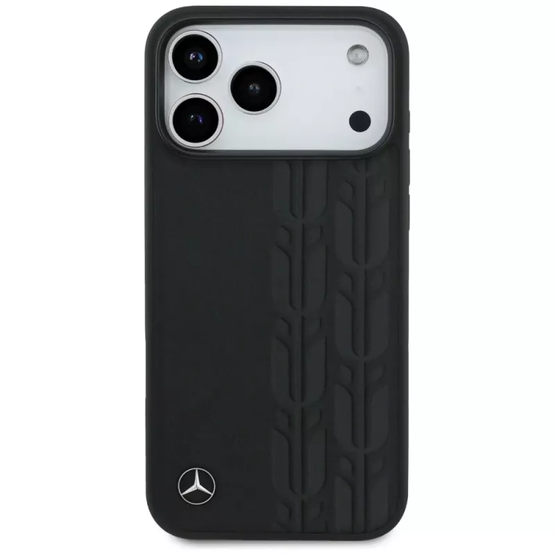 Mercedes Leather Laurel Leaves custodia MagSafe per iPhone 17 Pro Max nero