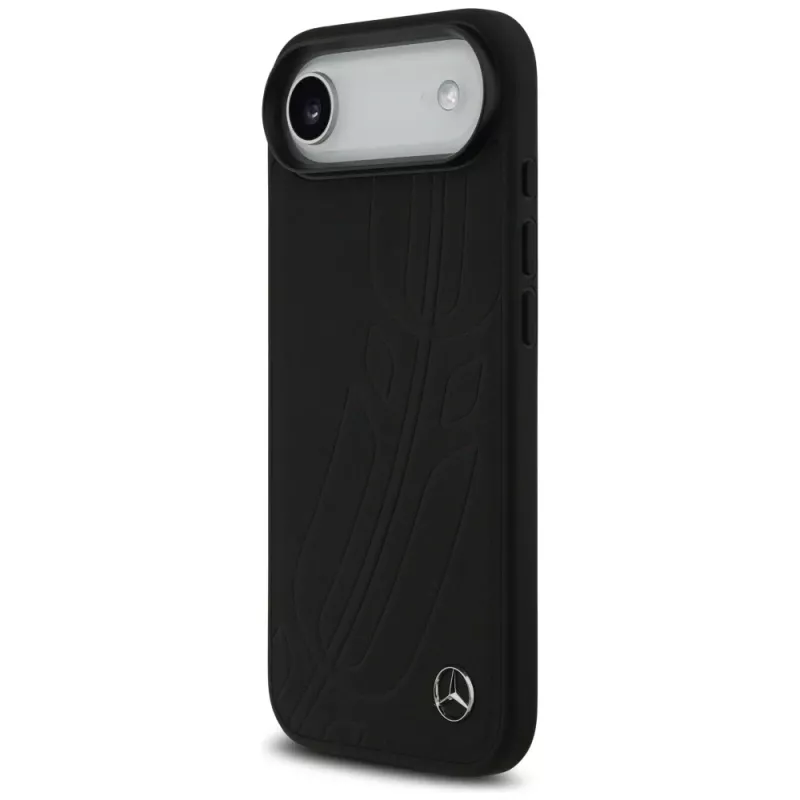Mercedes Leather Large Laurel Leave custodia MagSafe per iPhone Air nero