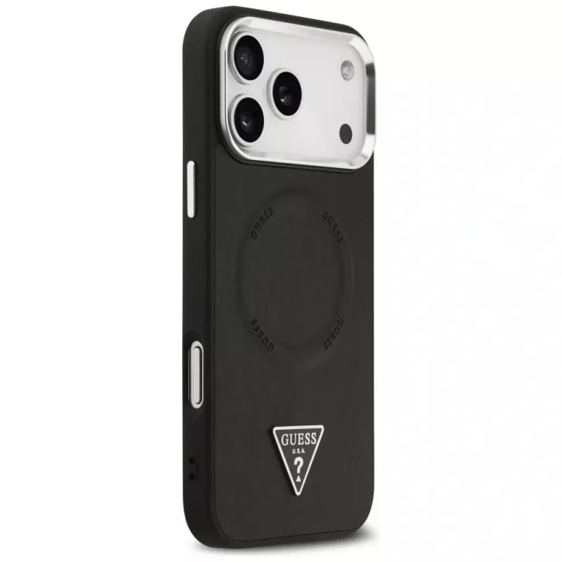 Guess Triangle Logo custodia MagSafe per Apple iPhone 17 Pro (nero)