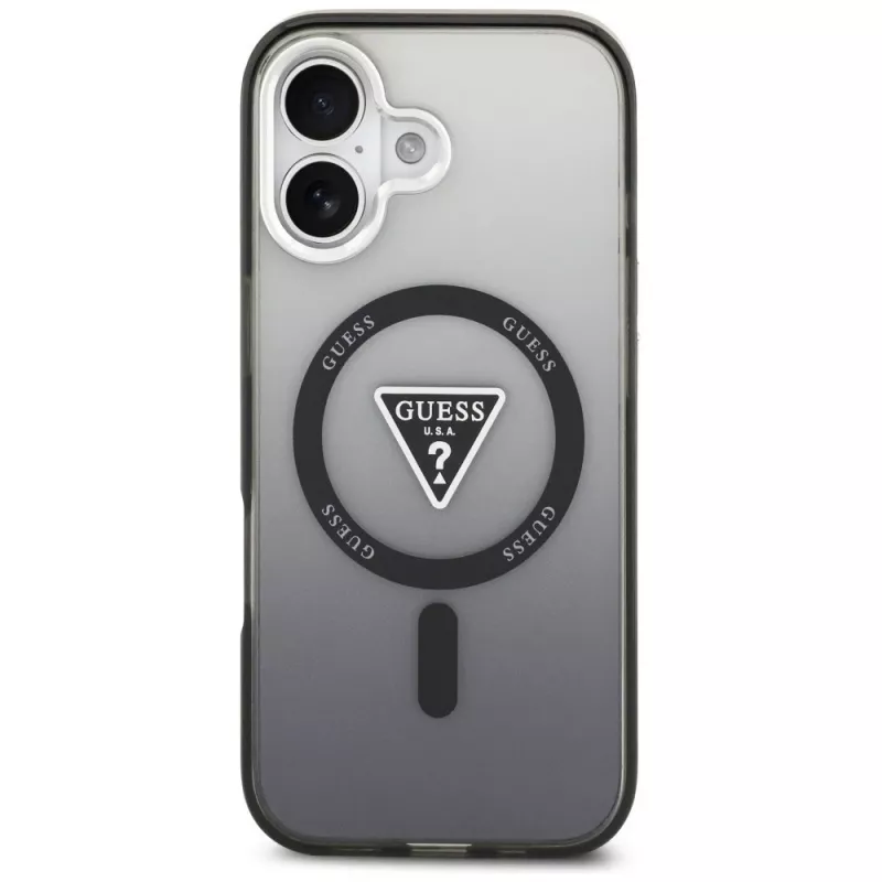 Guess IML Gradient Triangle Logo custodia MagSafe per iPhone 17 nero