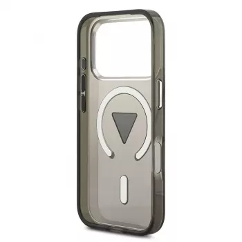Guess IML Gradient Triangle Logo custodia MagSafe per iPhone 17 Pro nero