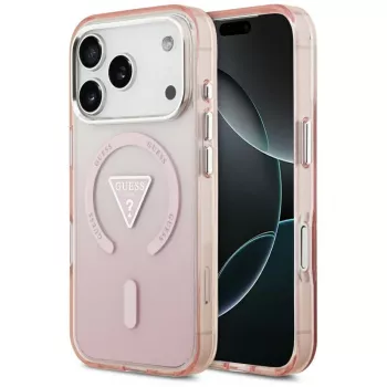 Guess IML Gradient Triangle Logo custodia MagSafe per Apple iPhone 17 Pro, rosa