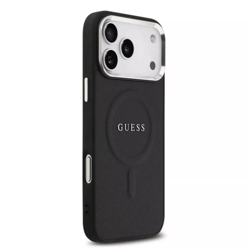 Guess Classic Logo custodia MagSafe per iPhone 17 Pro Max nero