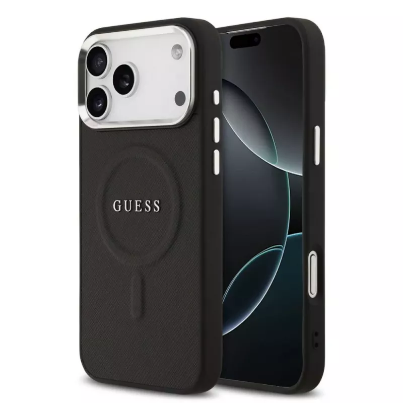 Guess Classic Logo custodia MagSafe per iPhone 17 Pro Max nero